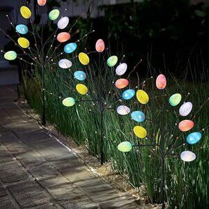 30 LED Easter Egg Floral Outdoor Decorations Battery Operated / BRAND NEW
